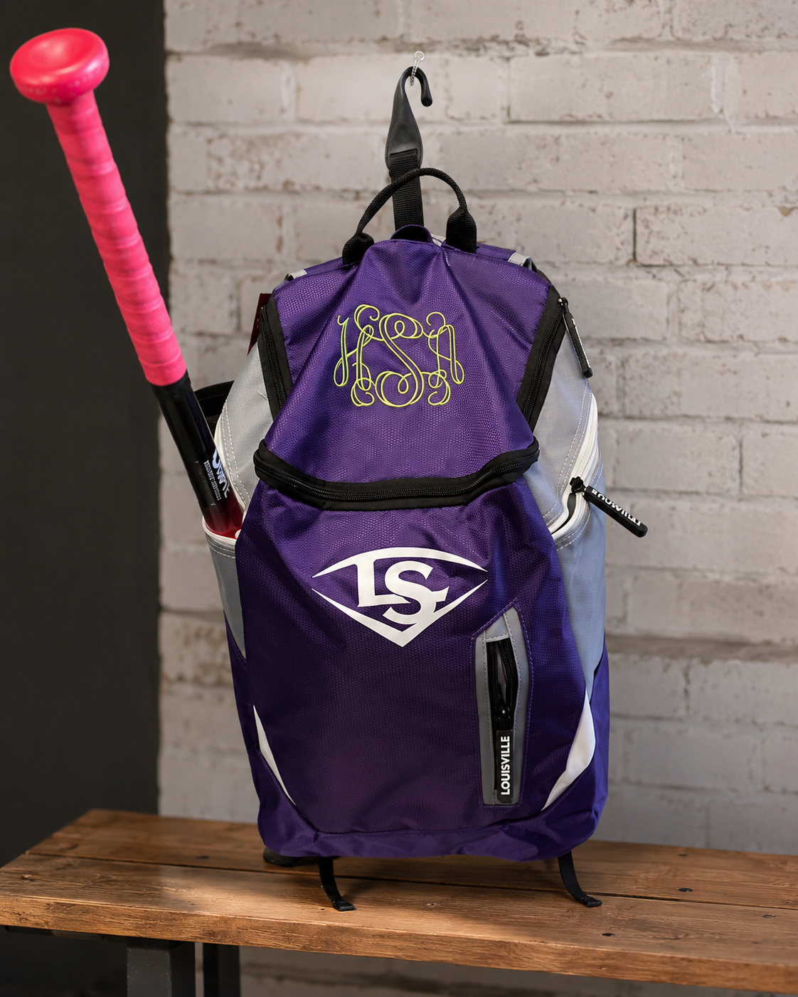 Personalized purple sports backpack