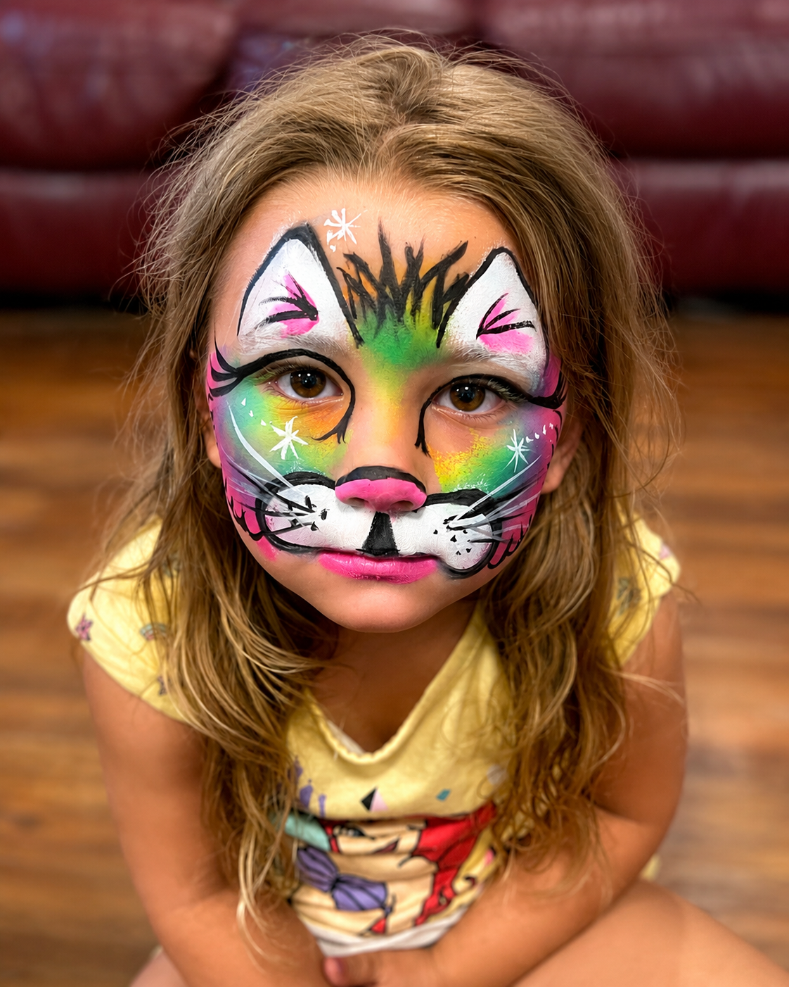Rainbow cat face painting