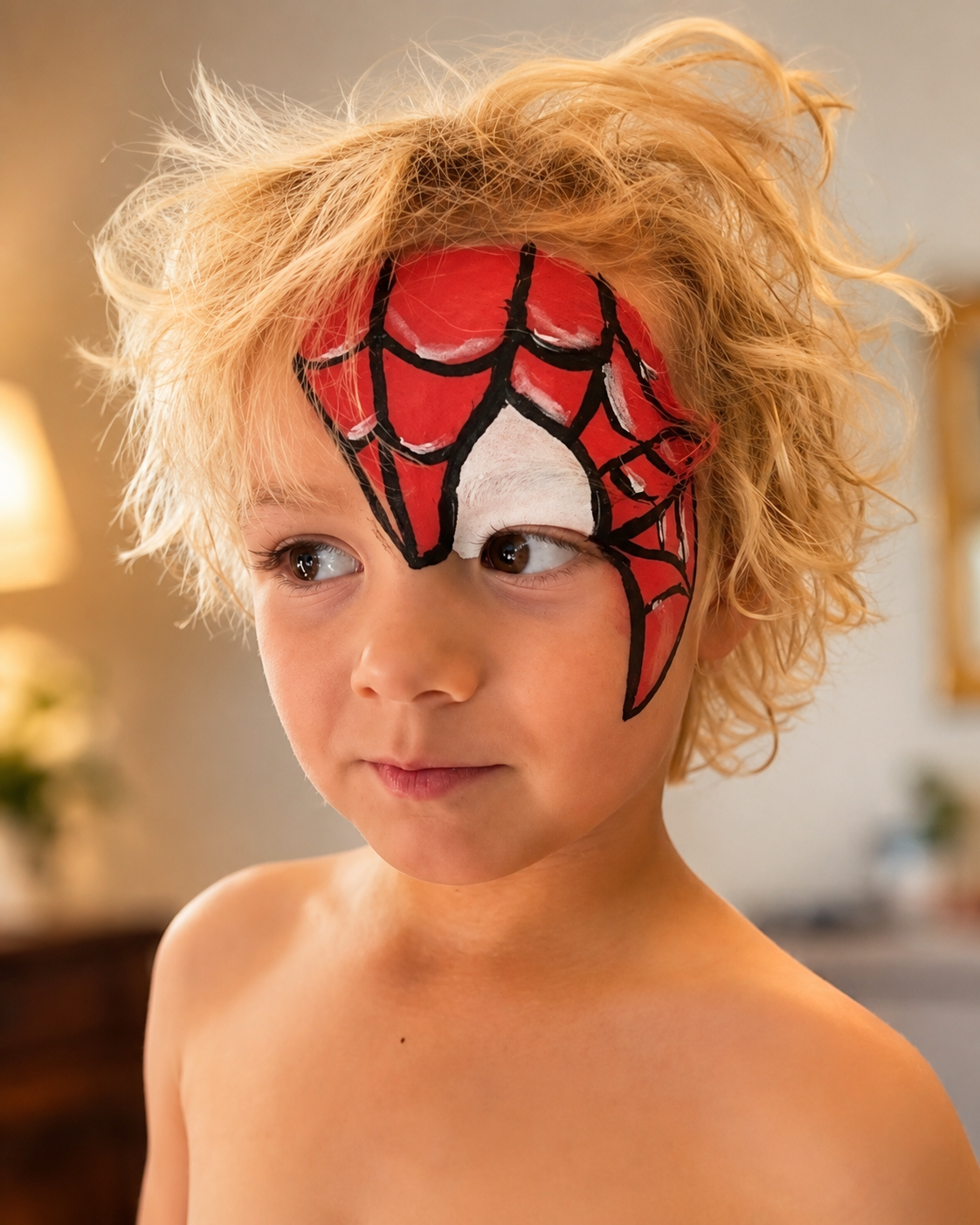 Spider hero face painting